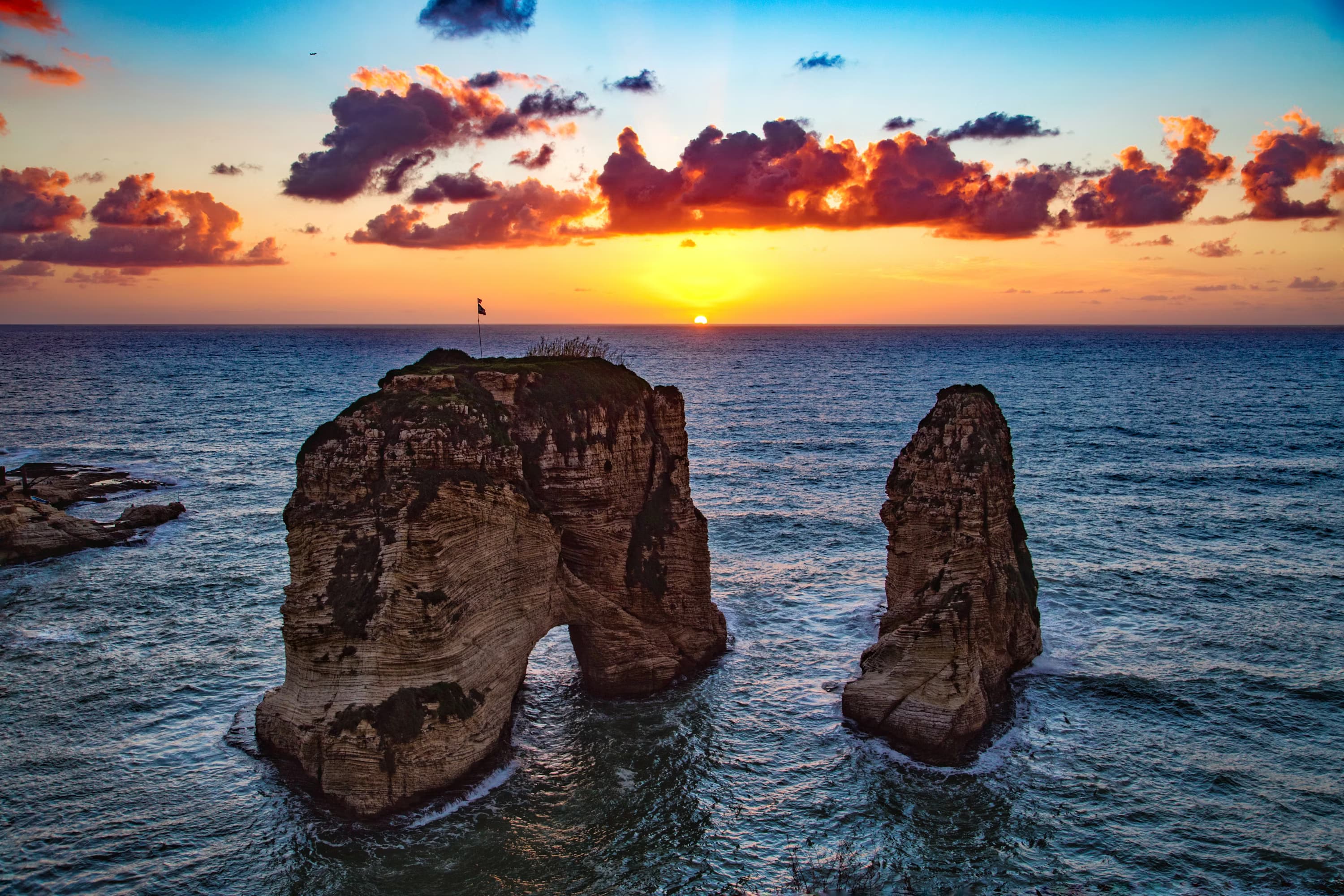 Beirut skyline at sunset